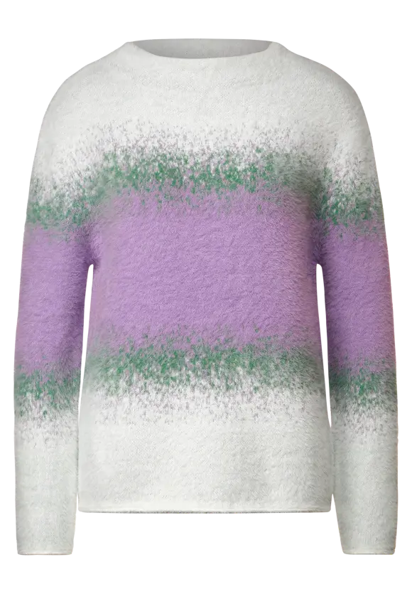 302479- Lilac/Green Feather Yarn Jumper - Street One