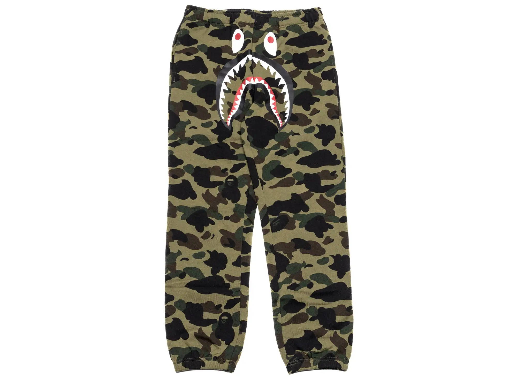 A Bathing Ape 1st Camo Shark Sweatpants in Green xld