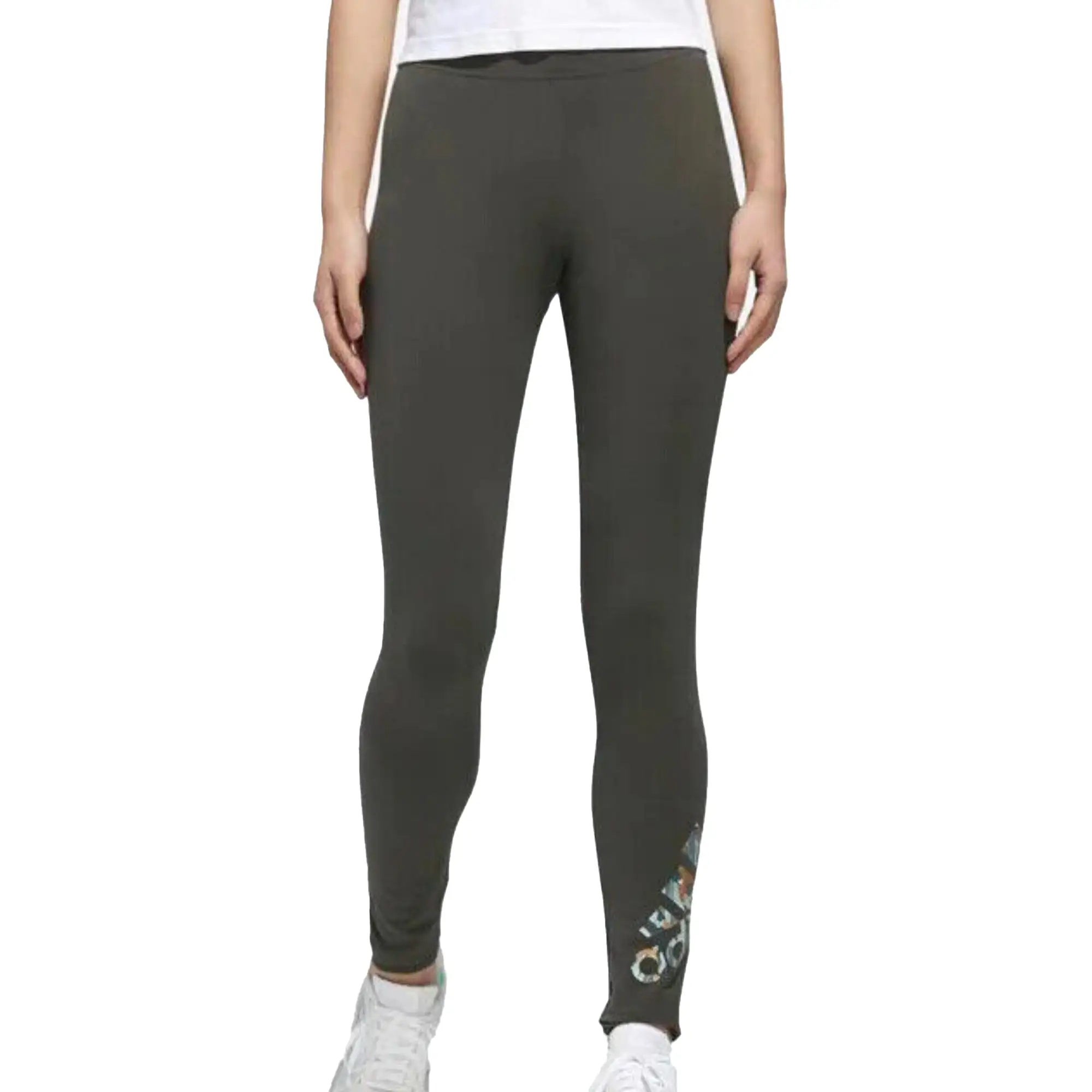 adidas Women's X Zoe Saldana Collection Cotton Leggings Legend Earth