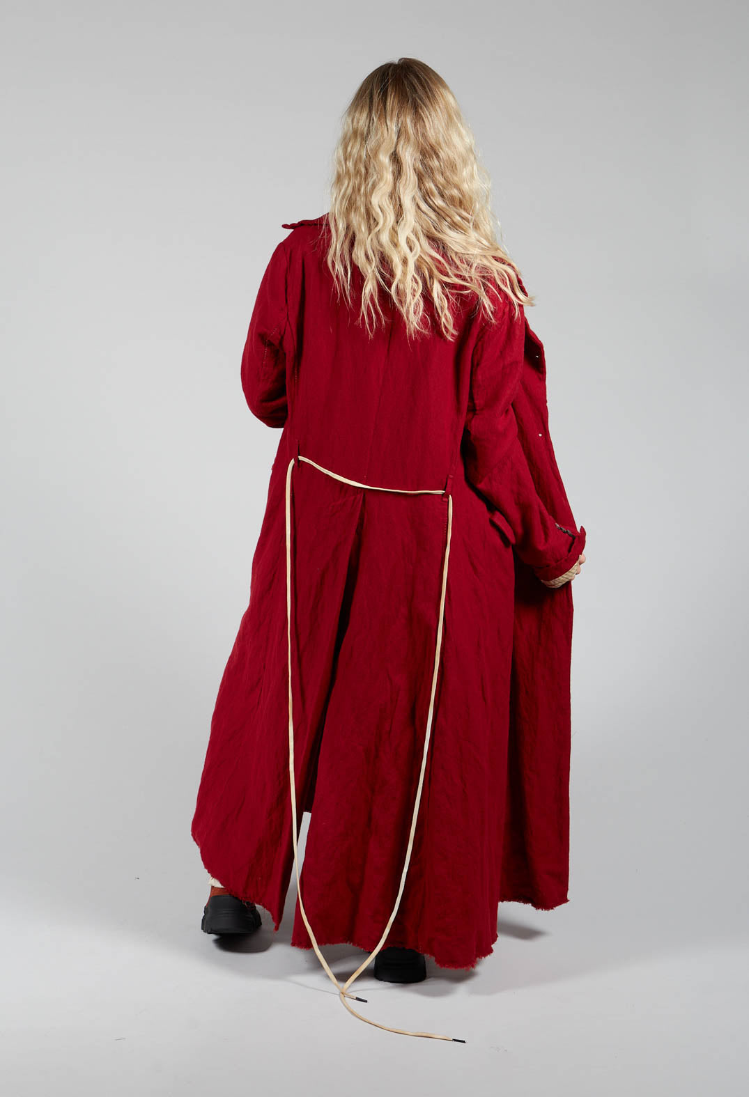 Belted Trench Coat in Blood