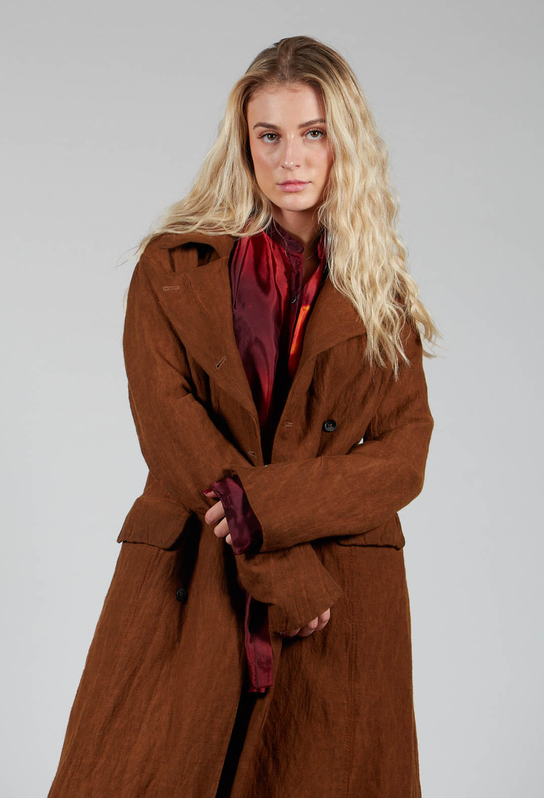 Belted Trench Coat in Land