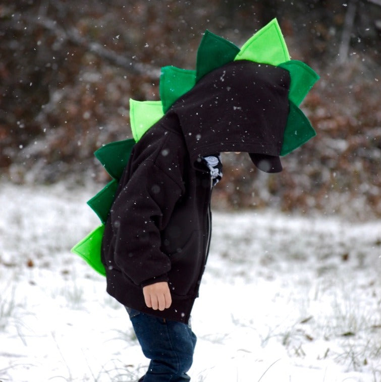 Black & Green Ombre Dino Hoodie