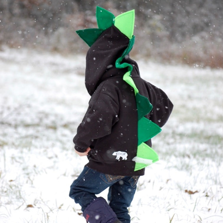 Black & Green Ombre Dino Hoodie