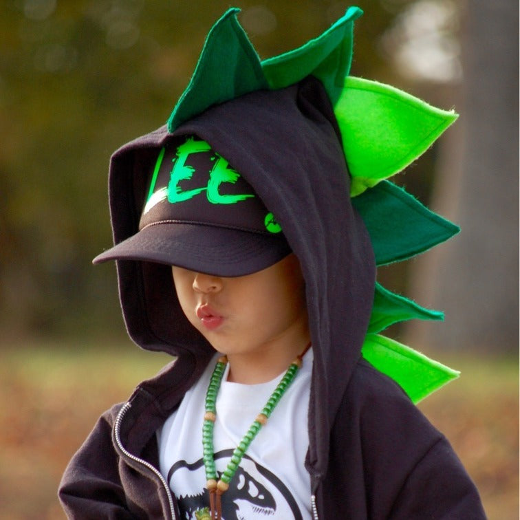 Black & Green Ombre Dino Hoodie