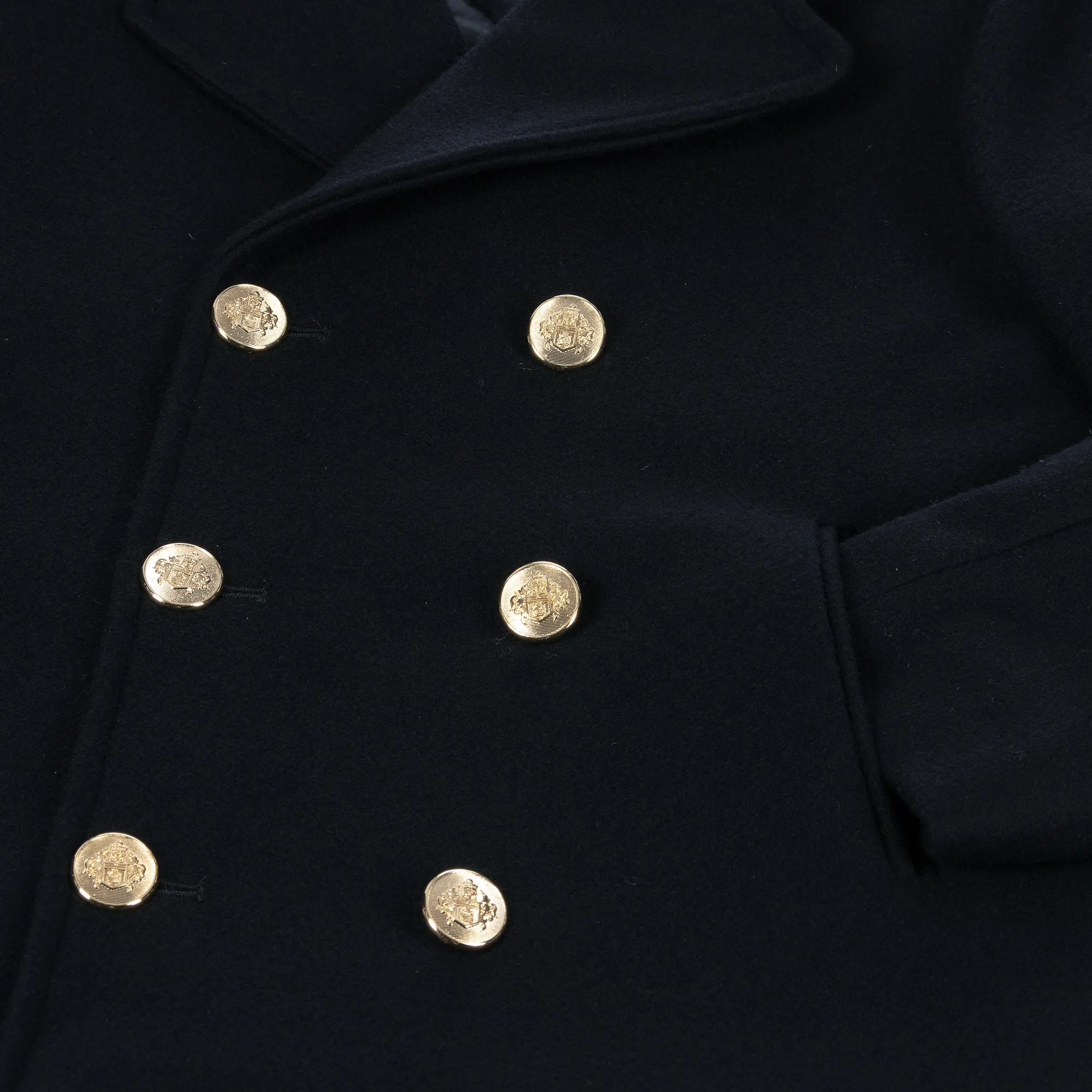 Boys Navy Blue Wool Peacoat