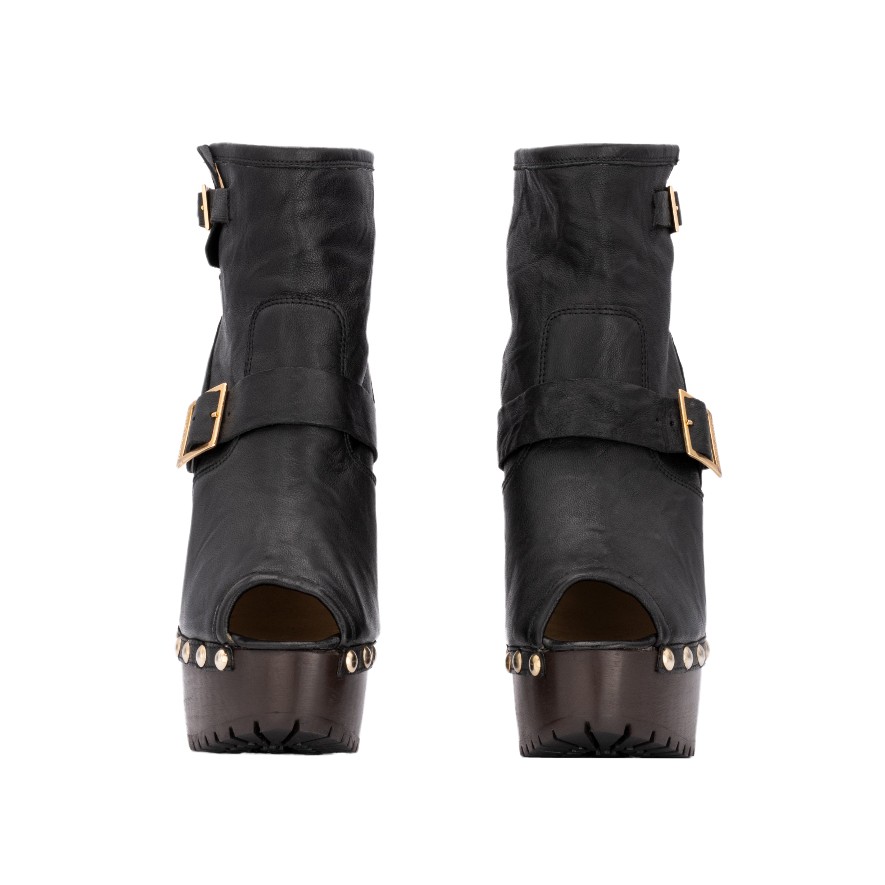 Buckled Ankle Boots With Platform - '10s