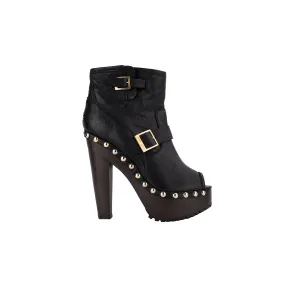 Buckled Ankle Boots With Platform - '10s