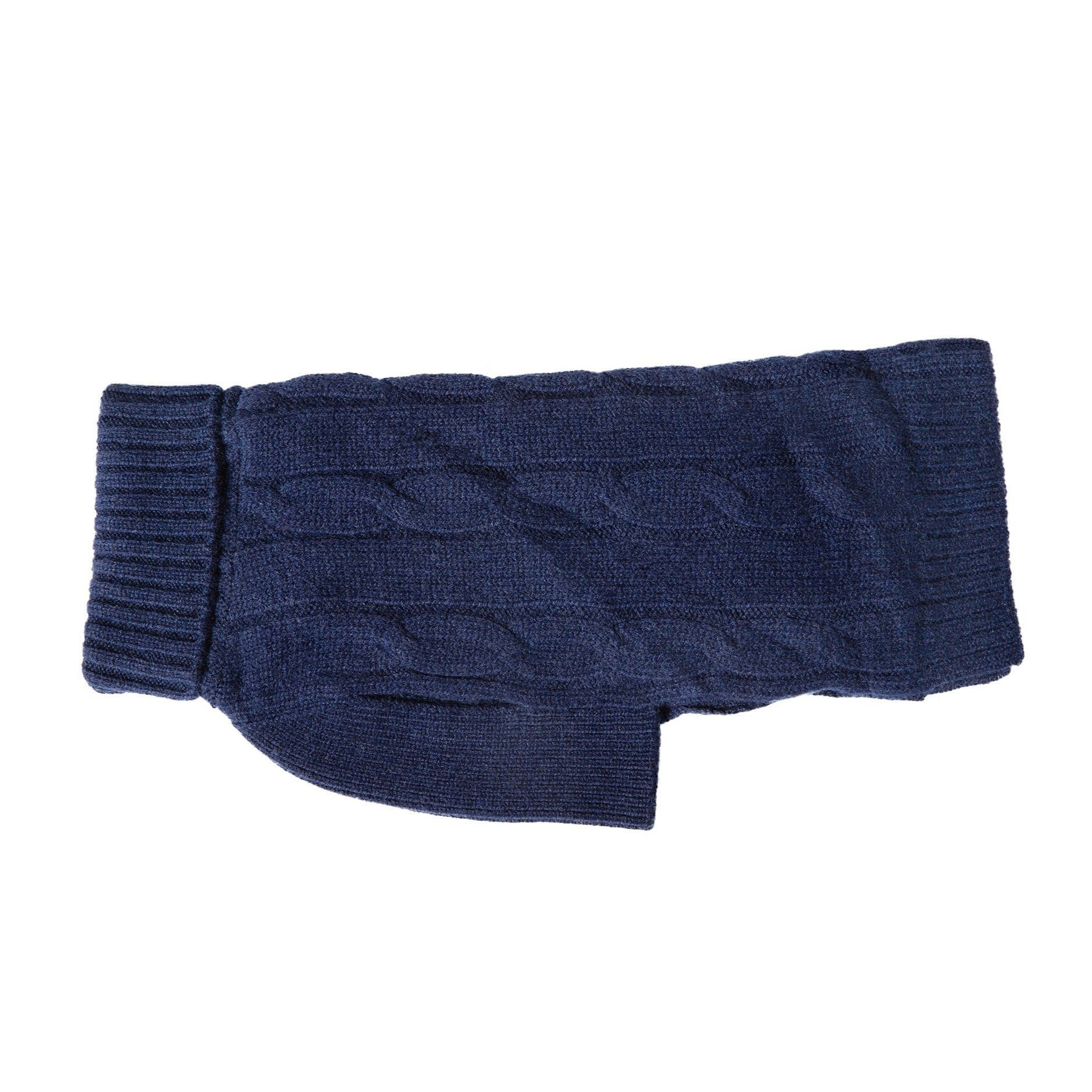 Cableknit Cashmere Dog Sweater, Navy