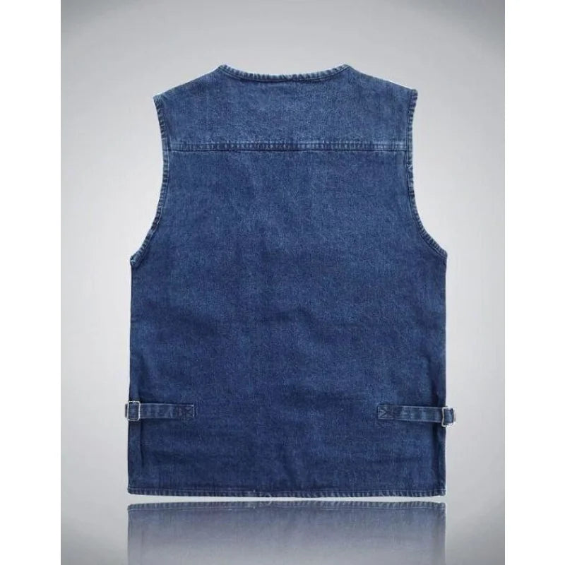 Casual Cotton Multi Pocket Outdoor Sleeveless Vests Coat for Men