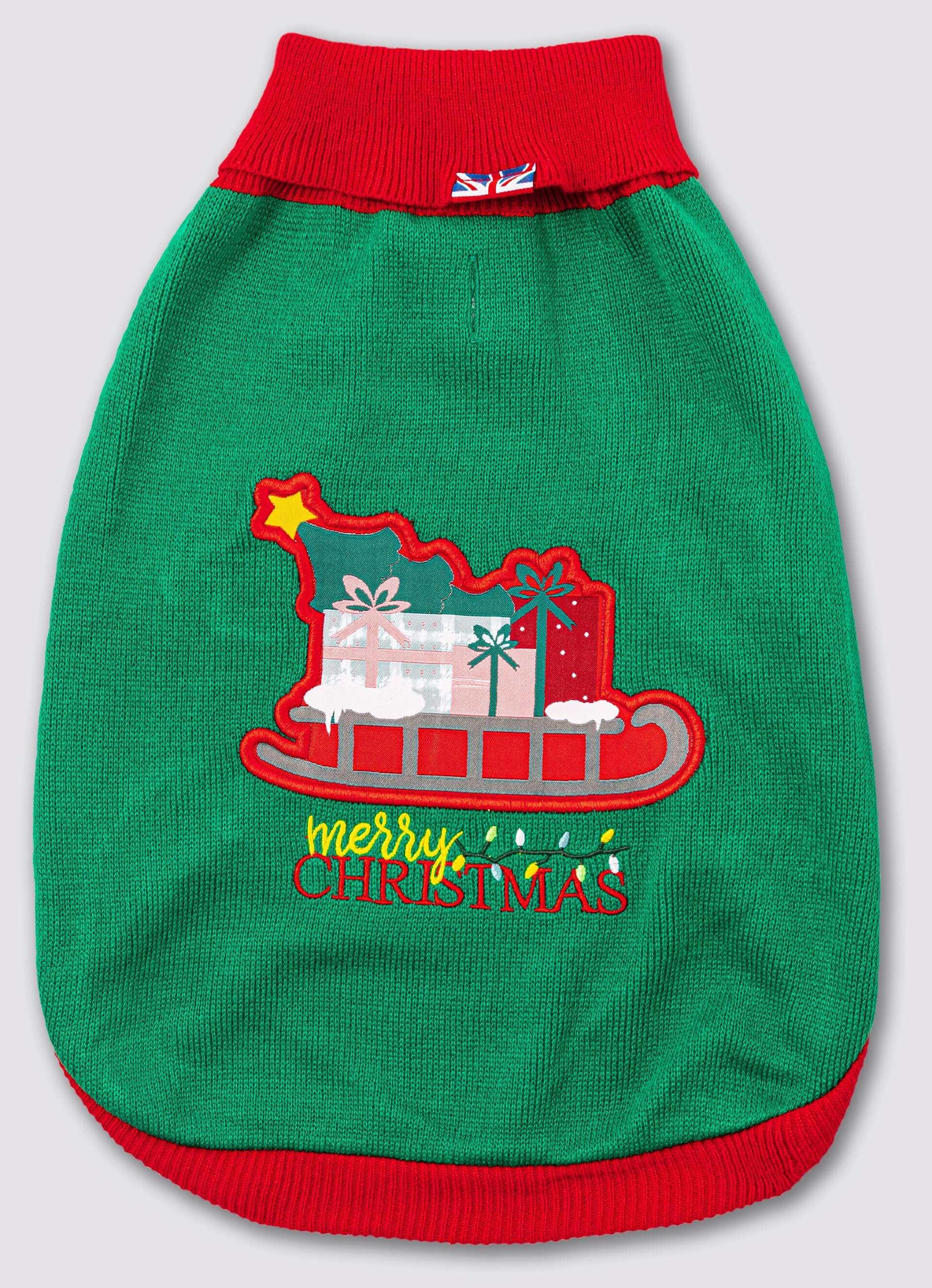 Christmas Dog Sweater - Santa's Sleigh