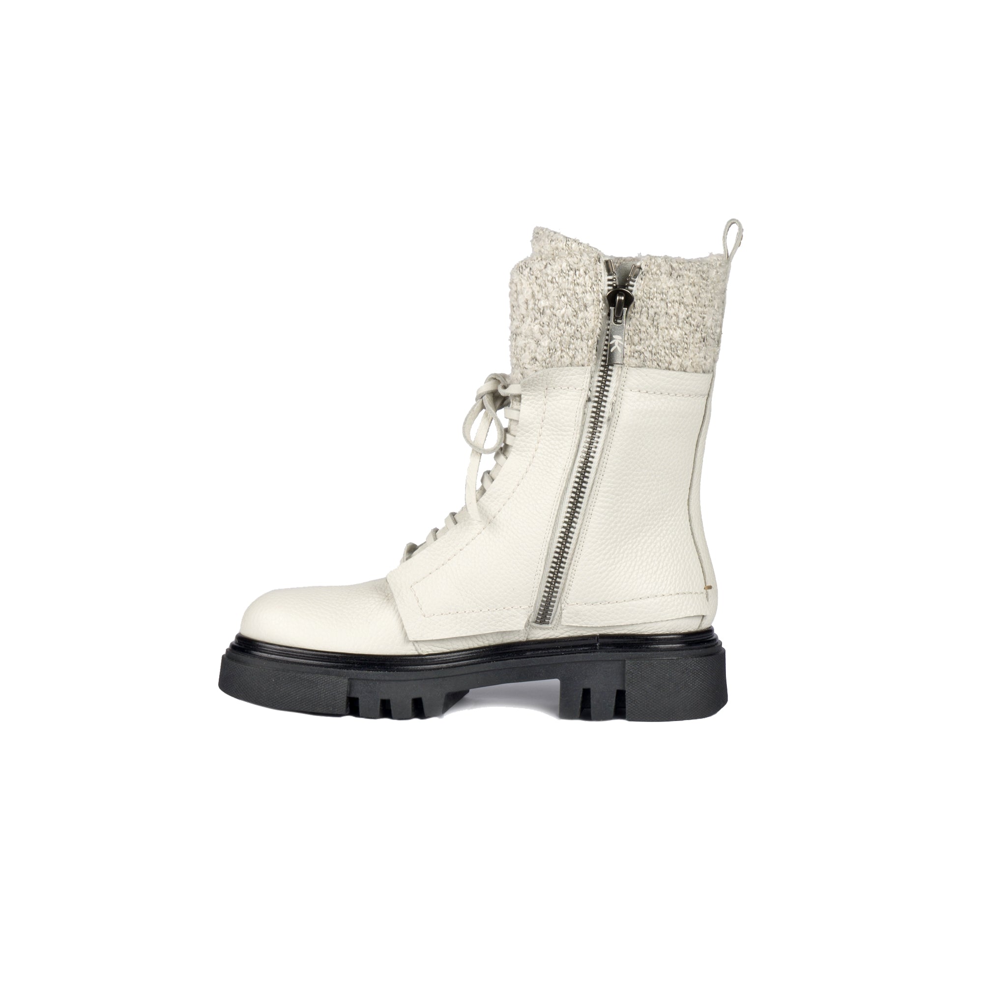 Combat Boot Cervo/Lana Ricciolina Chalk White