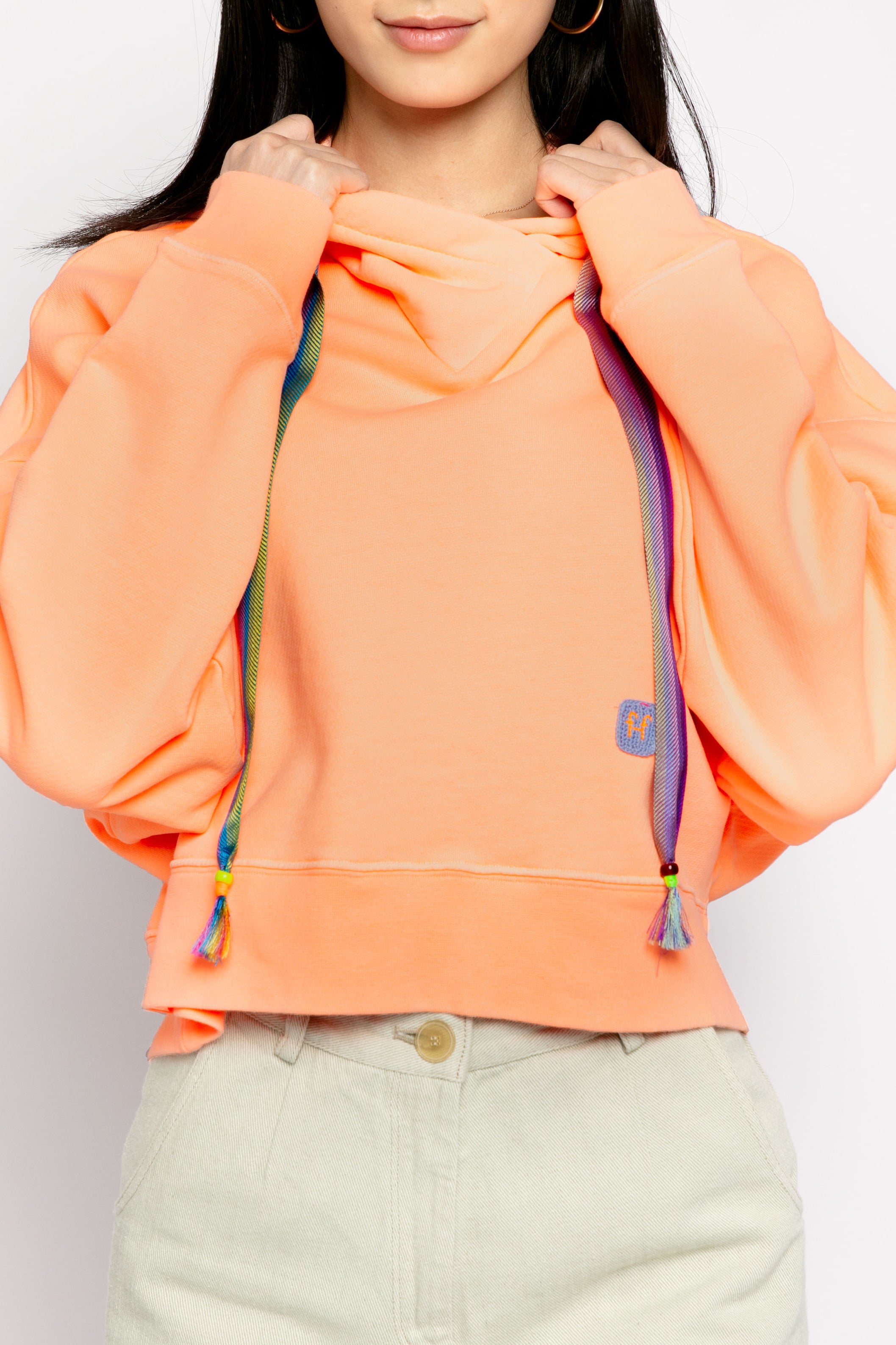 Cotton Hoodie in Light Orange