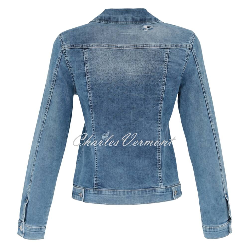 Dolcezza Denim Jacket with Clear Rhinestone Detail- Style 23300