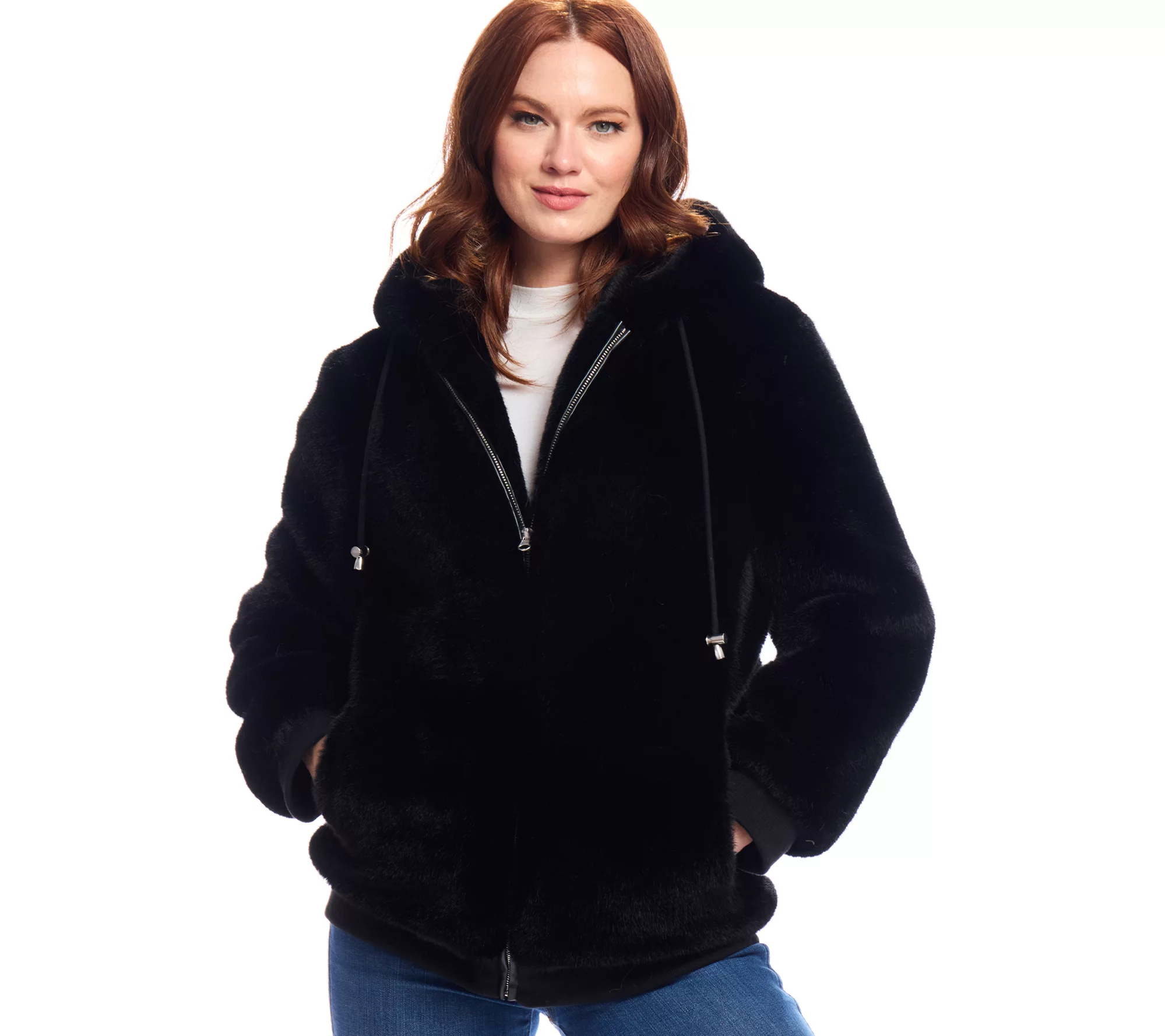 Donna Salyers Fabulous Furs Ski Club HoodedFaux Fur Parka