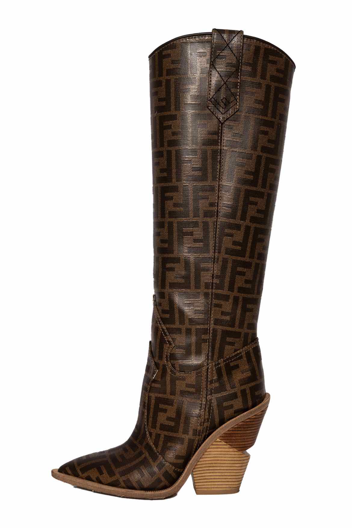 Fendi Size 37 Zucca FF Logo Printed Boots