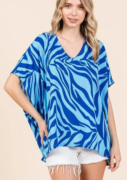 FINAL SALE - Blue Zebra Top