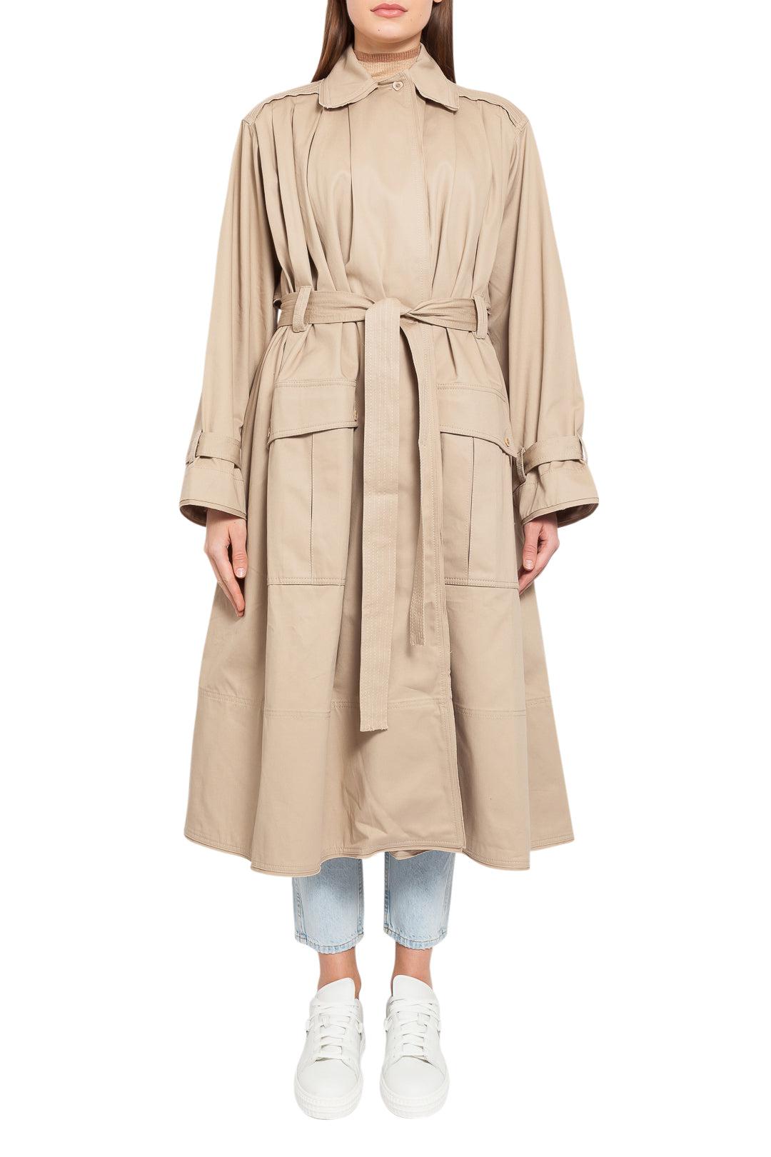 Flared long trench coat