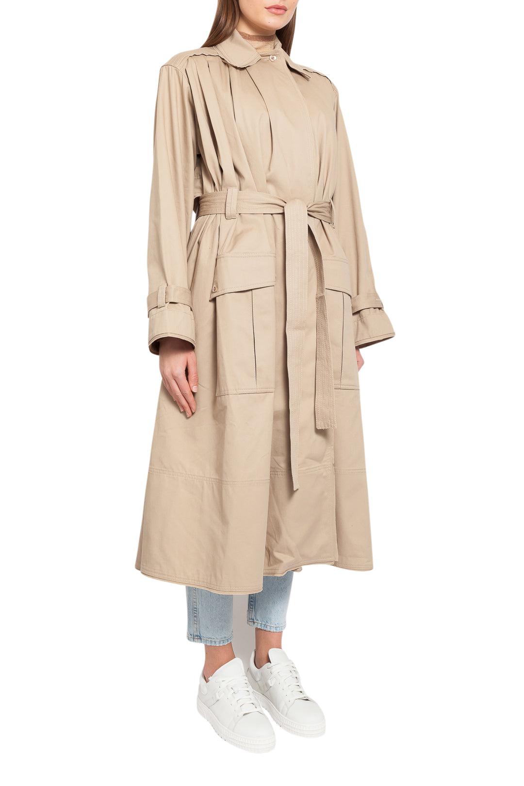 Flared long trench coat