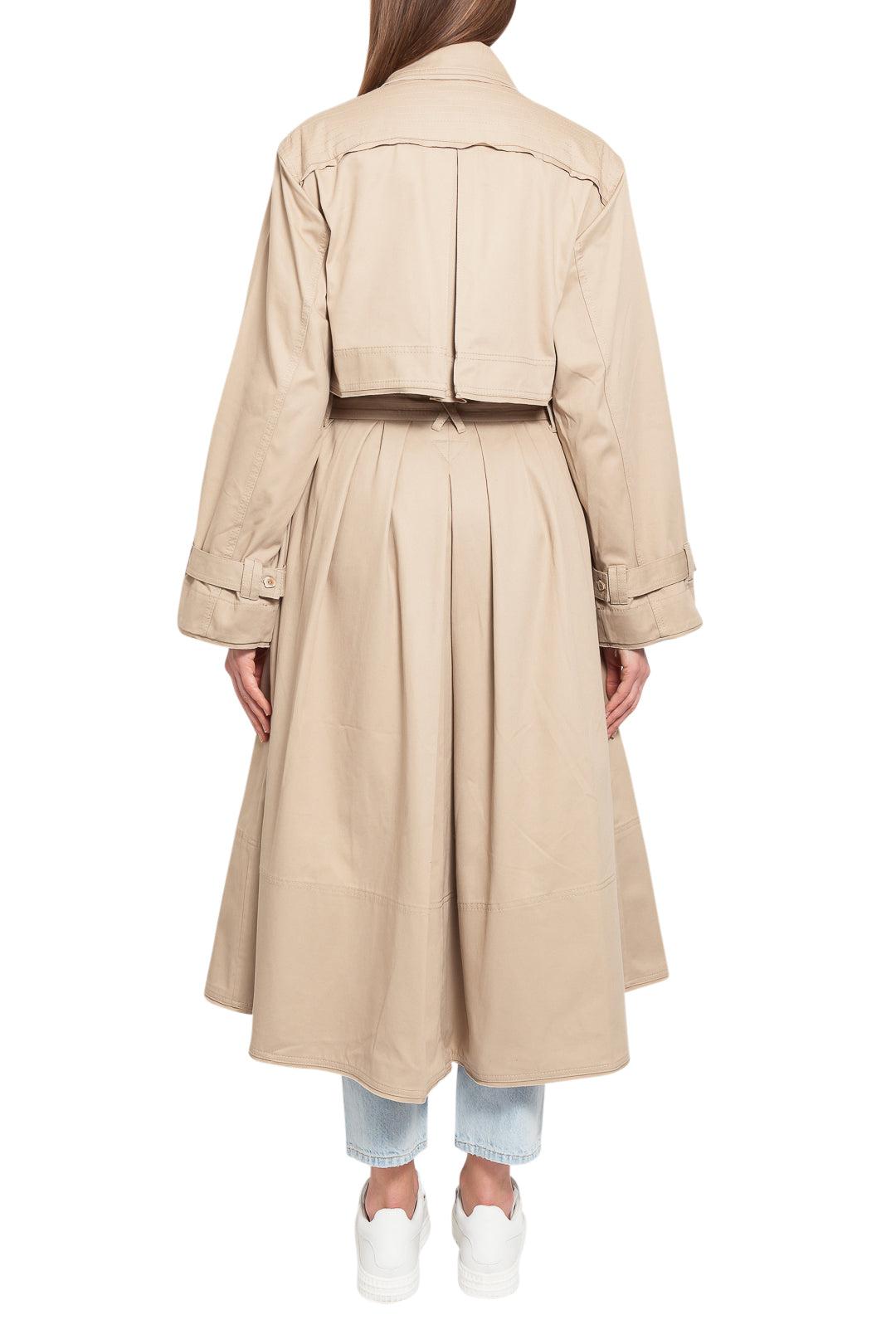 Flared long trench coat