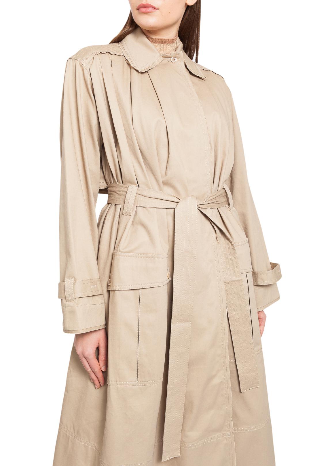 Flared long trench coat