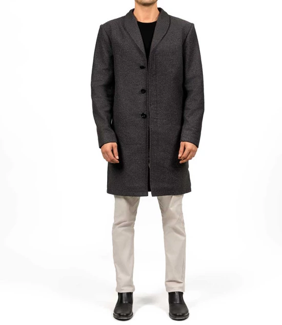 Gary Grey Wool Coat Men