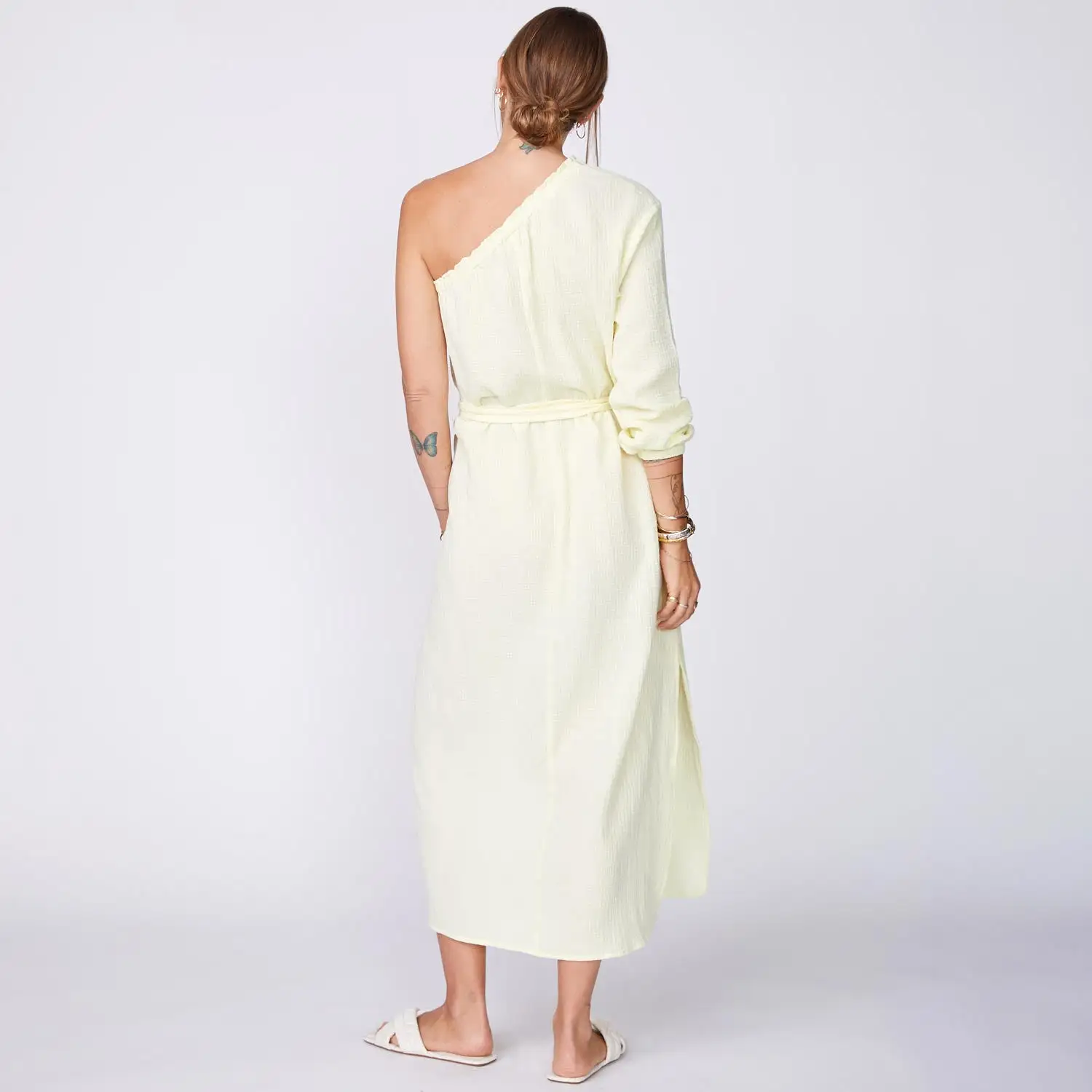 Gauze One Shoulder Dress