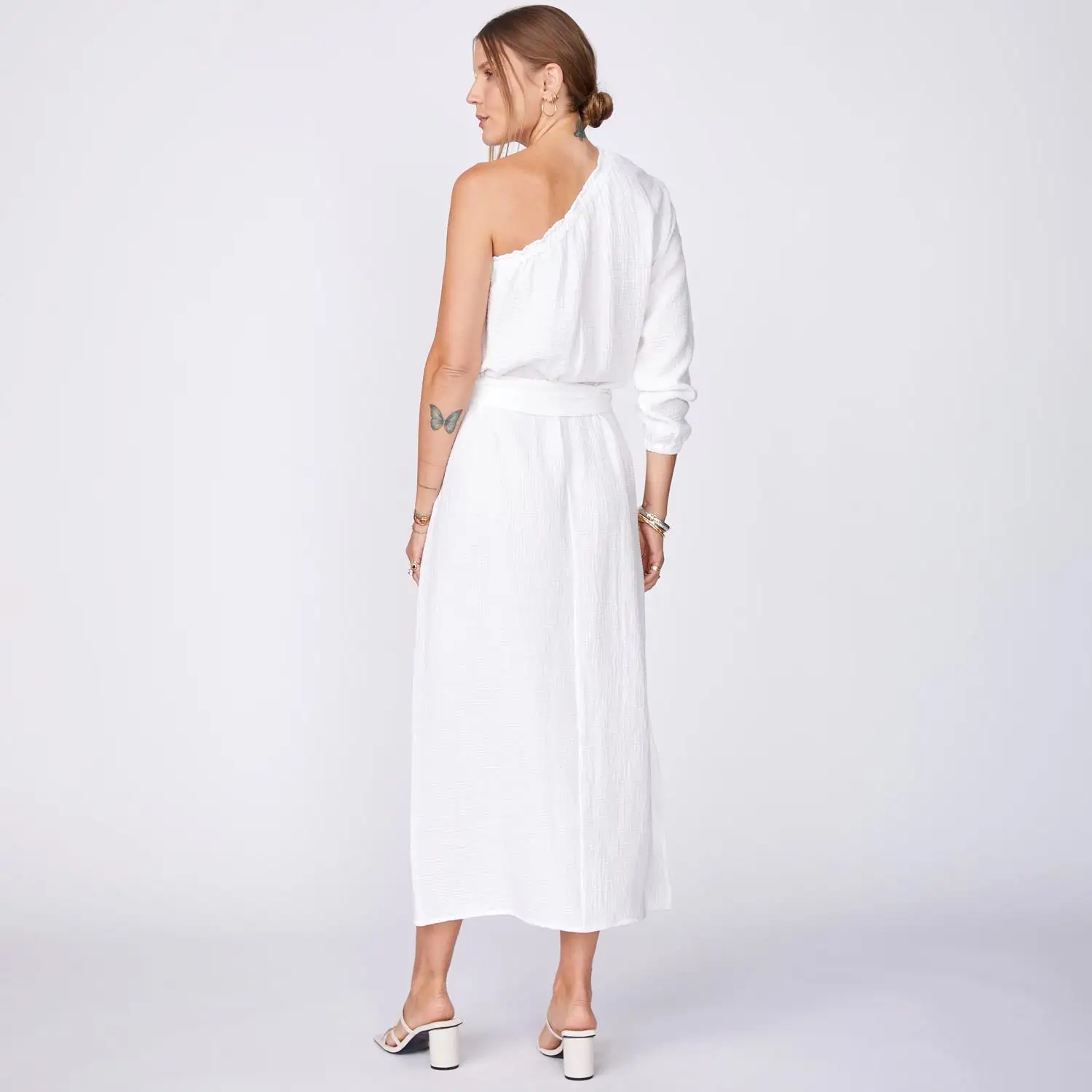 Gauze One Shoulder Dress