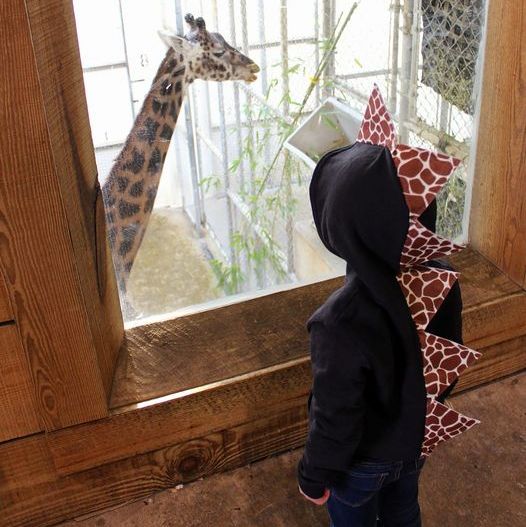 Giraffe Print Dinosaur Spike Hoodie - Geoffrey Spikes