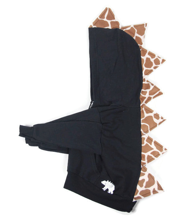 Giraffe Print Dinosaur Spike Hoodie - Geoffrey Spikes