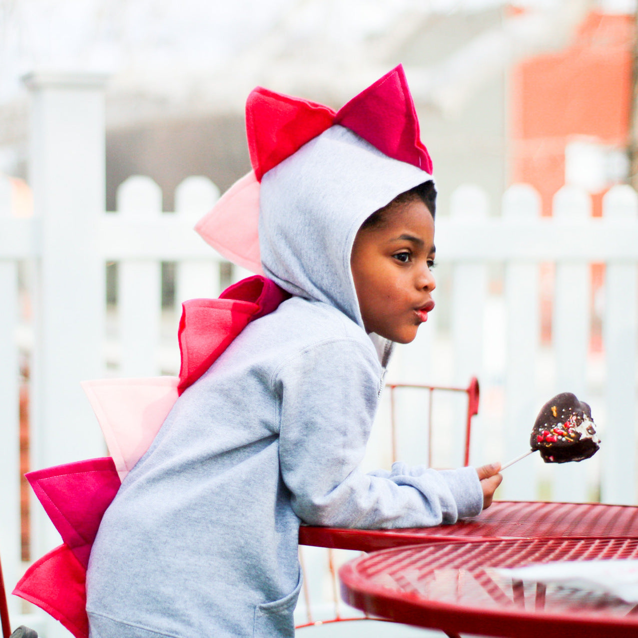 Girly Pink Ombre Dino Hoodie