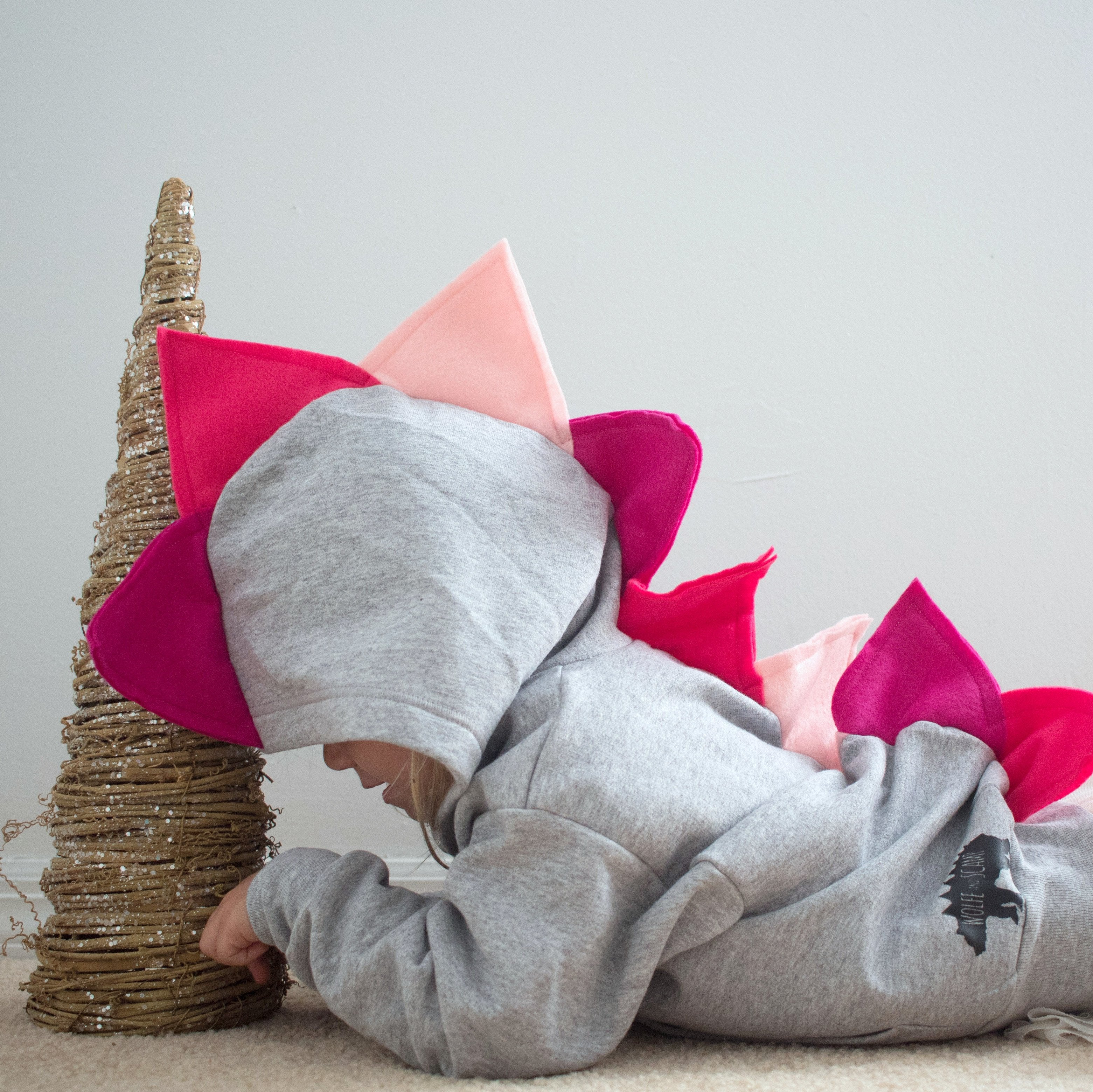 Girly Pink Ombre Dino Hoodie