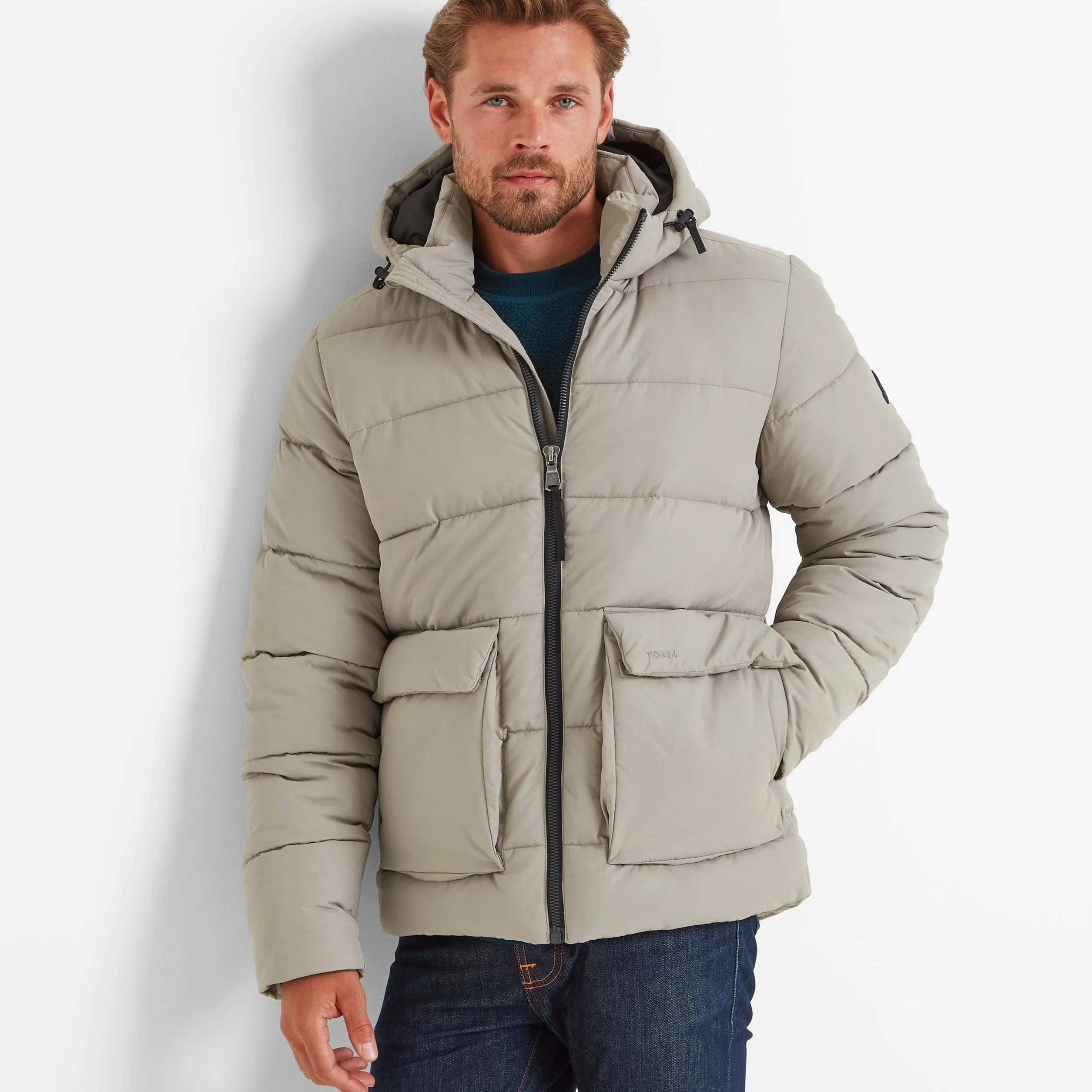 Hamilton Mens Padded Parka - Dark Taupe