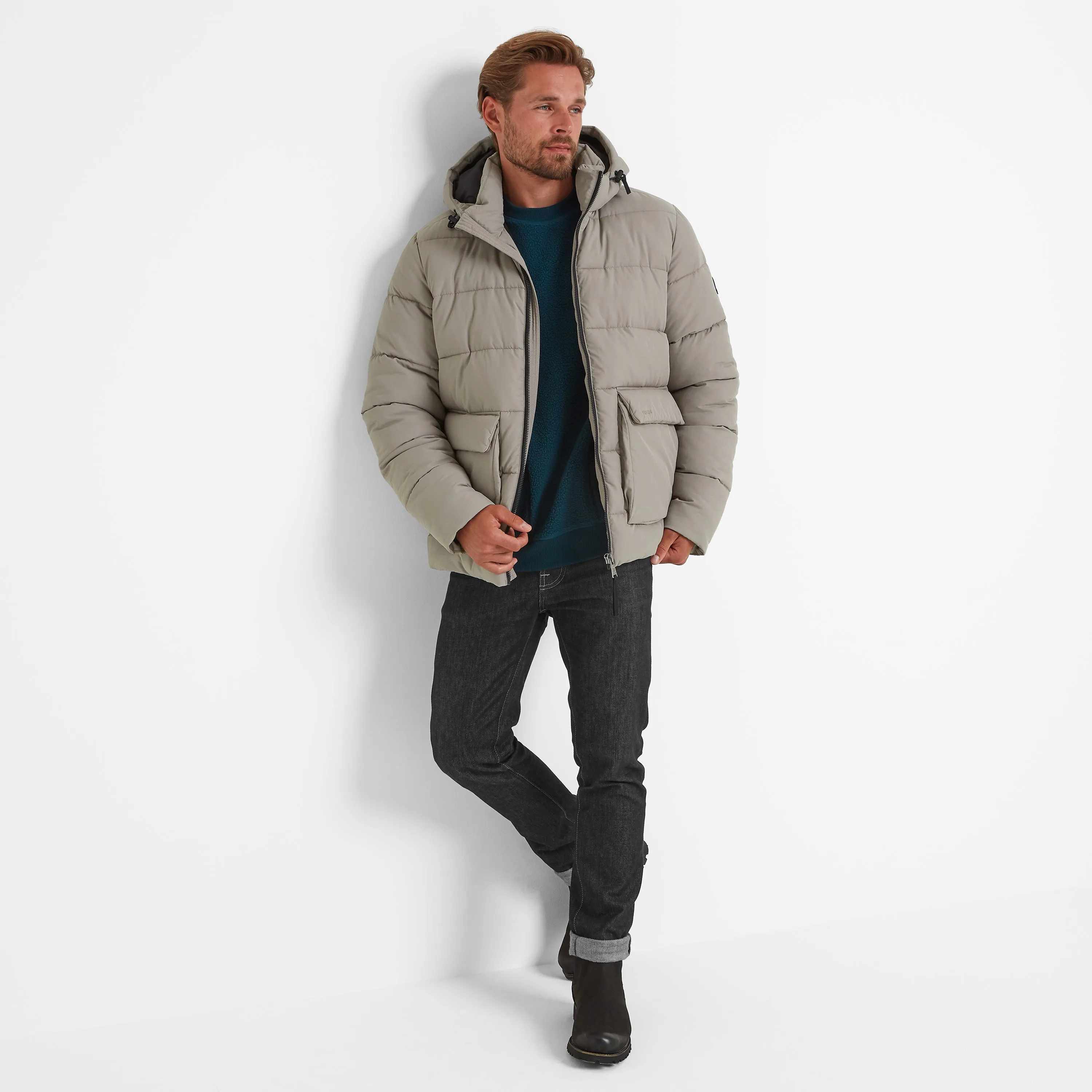 Hamilton Mens Padded Parka - Dark Taupe