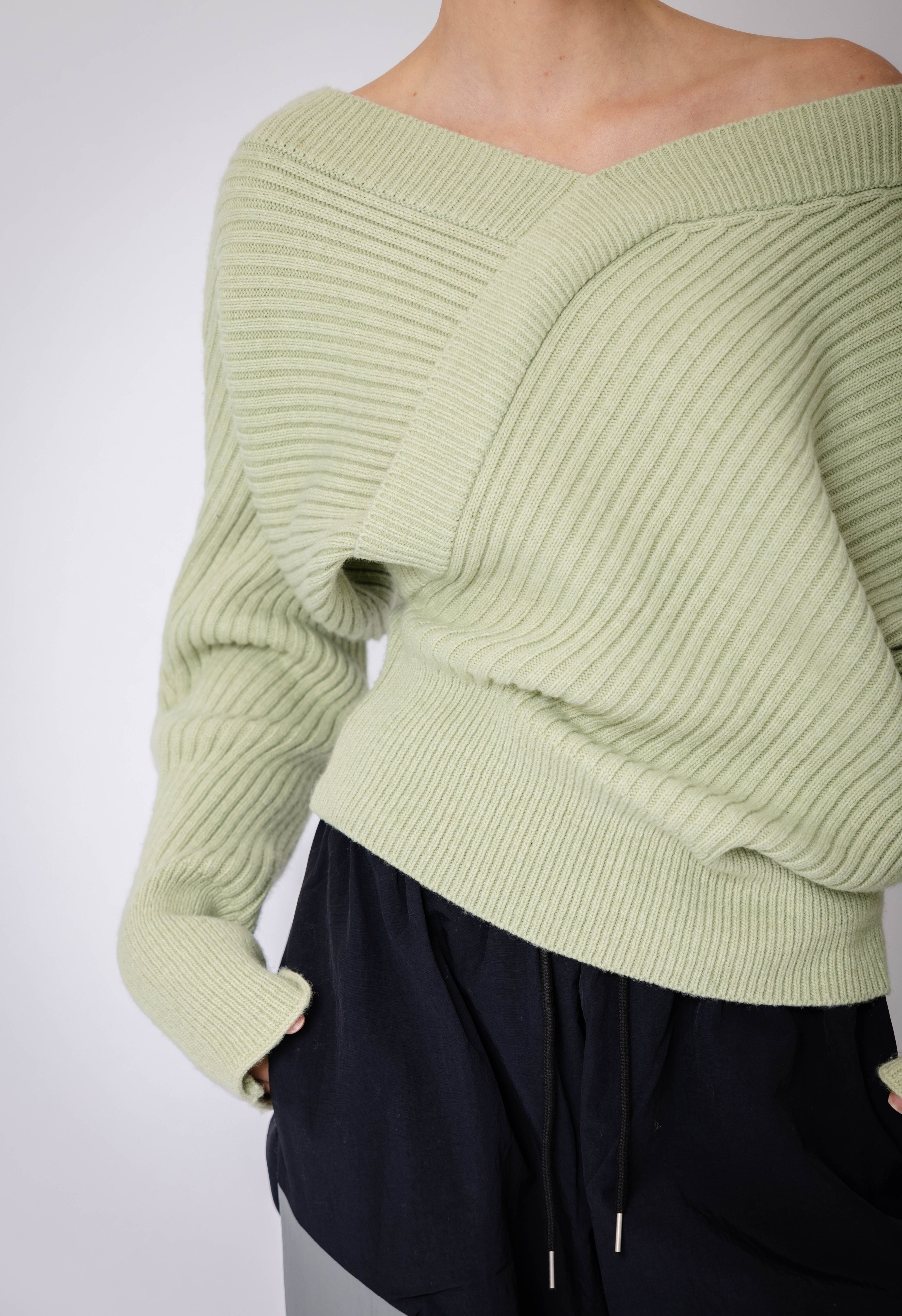 Heidi Crossbody Sweater in Sage