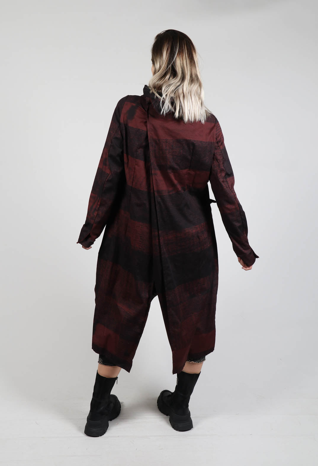 High Split Coat in Rust Print