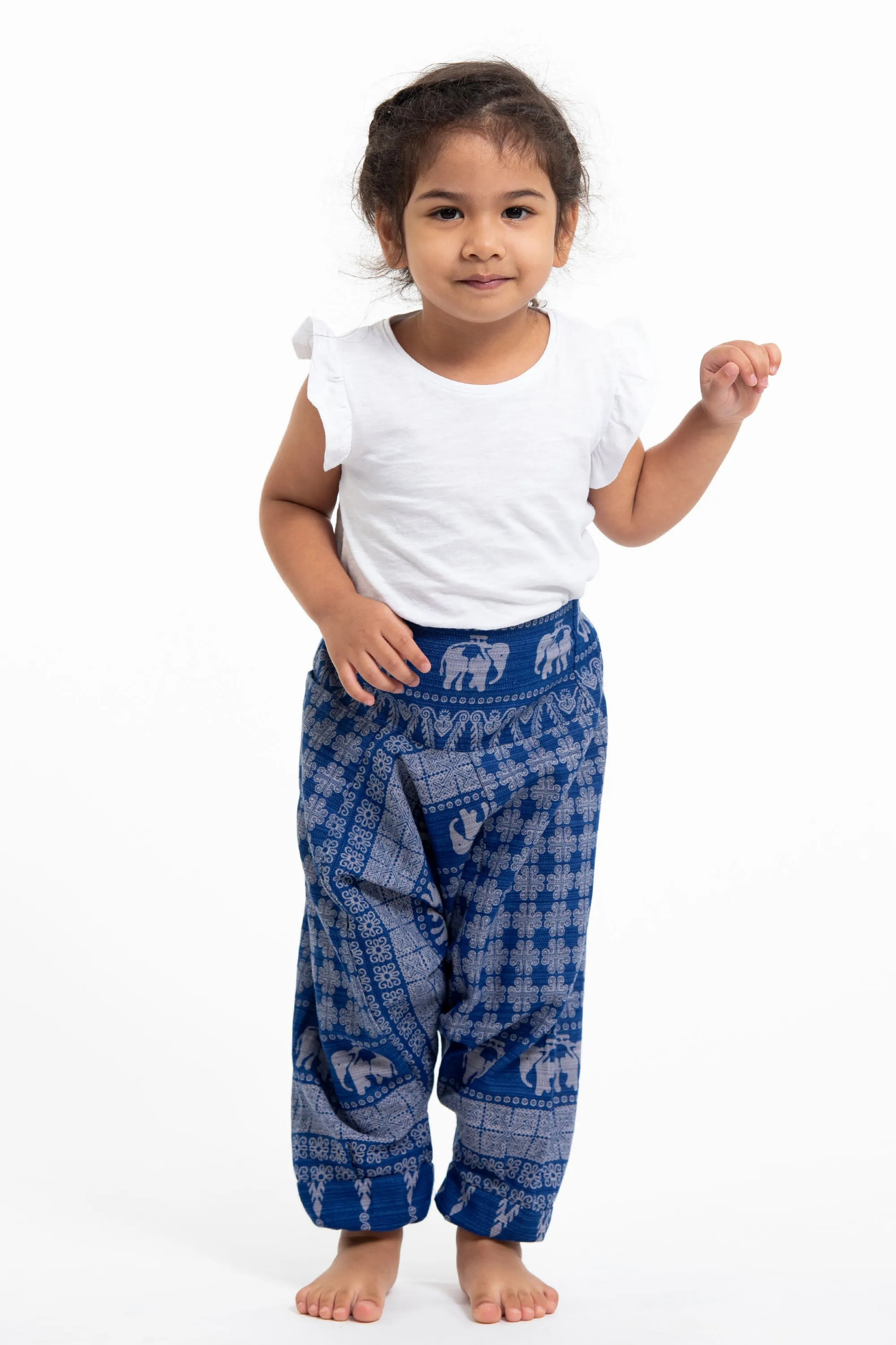 Hill Tribe Elephant Kids Elephant Pants in Blue