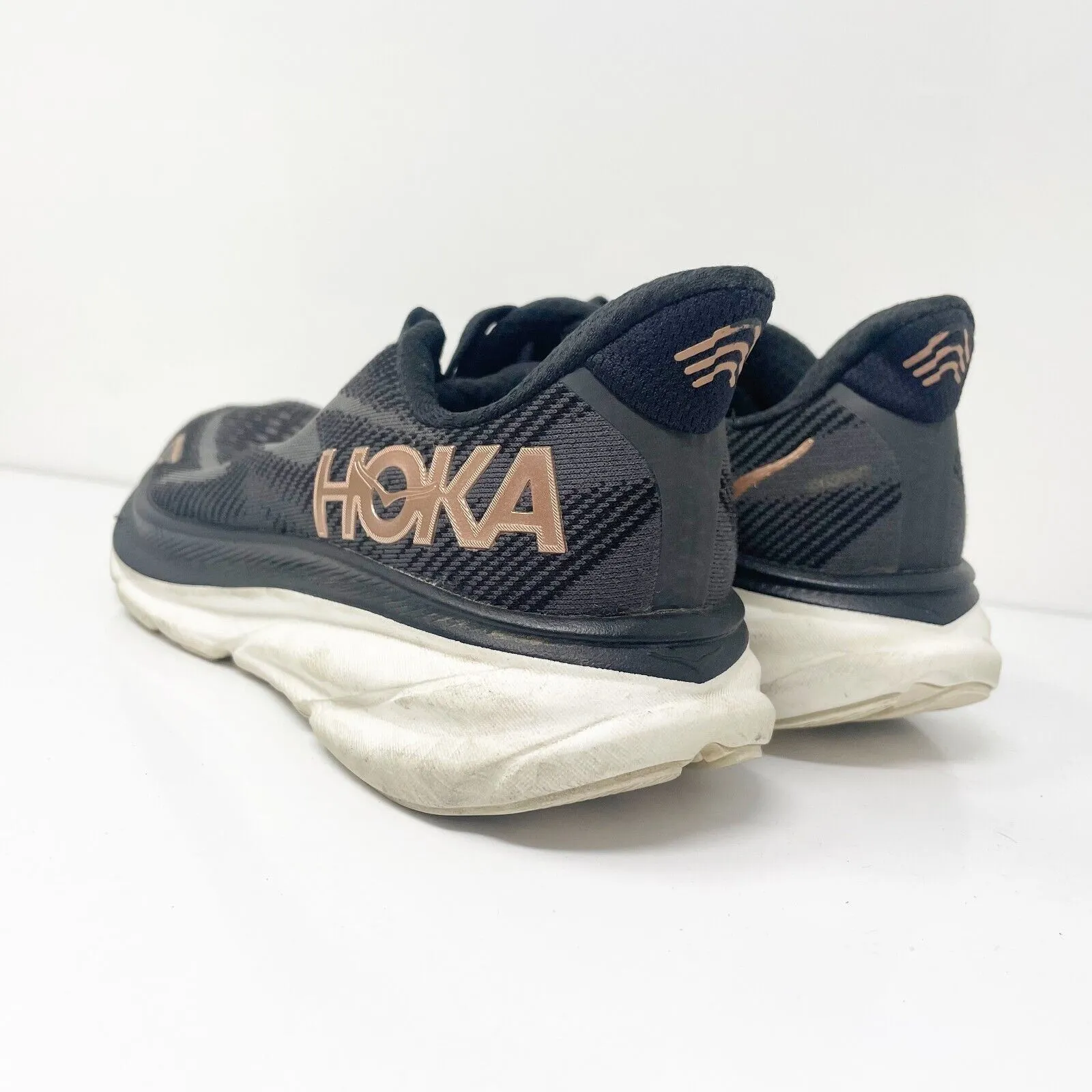 Hoka One One Womens Clifton 9 1127896 BRGL Black Running Shoes Sneakers Sz 9.5 B