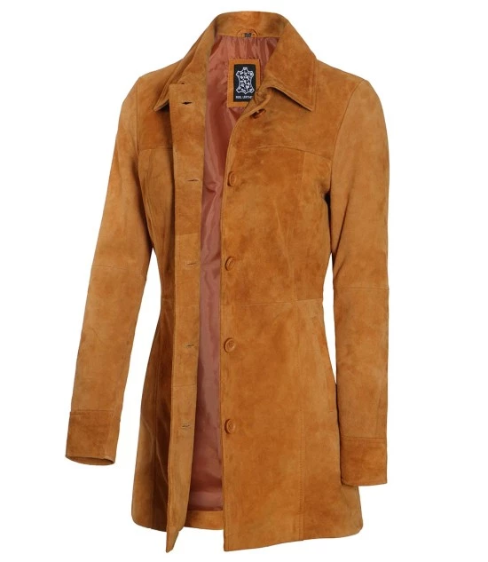 Kandis Brown Women Suede Car Coat