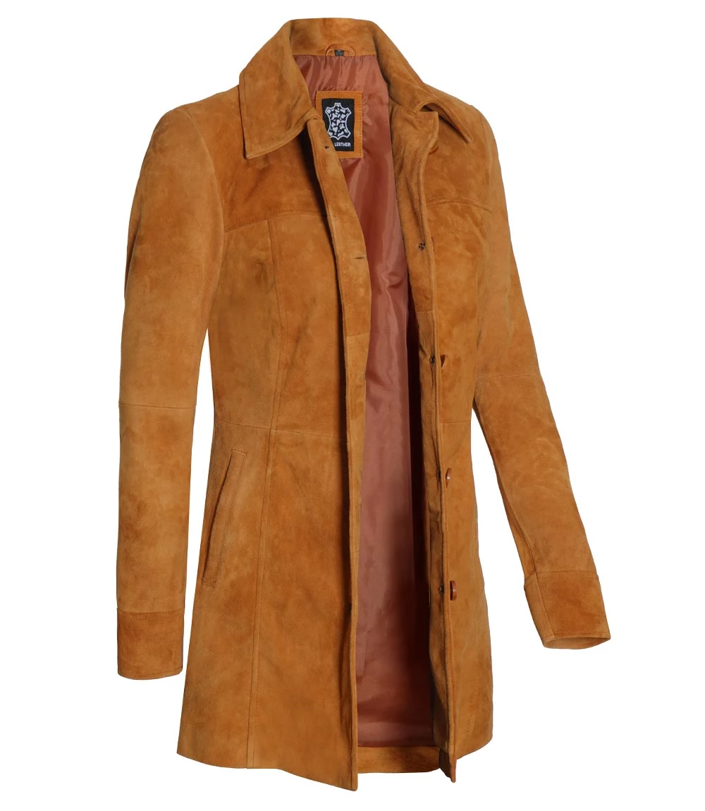 Kandis Brown Women Suede Car Coat