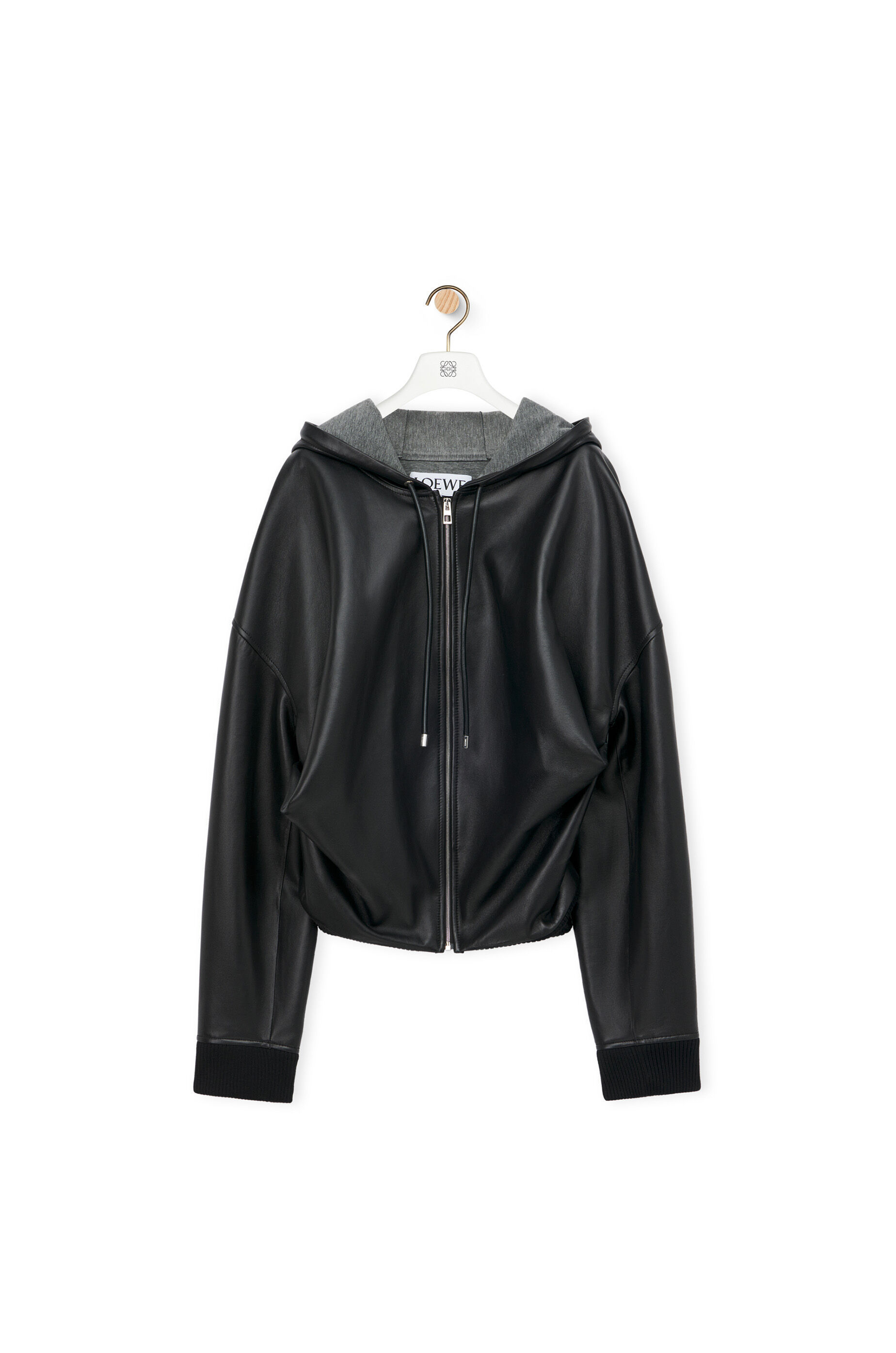 LOEWE  |Draped hoodie in nappa lambskin