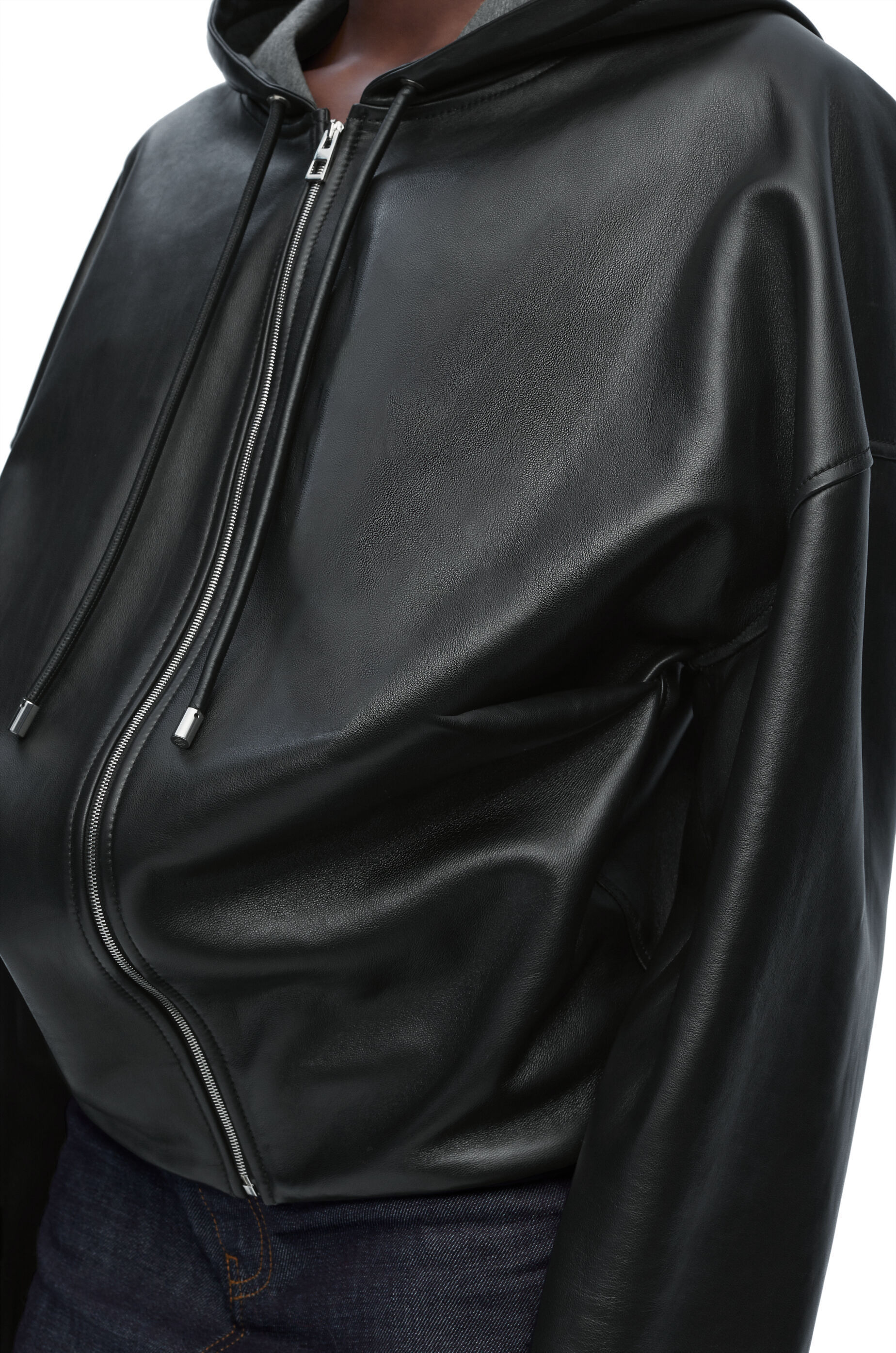 LOEWE  |Draped hoodie in nappa lambskin