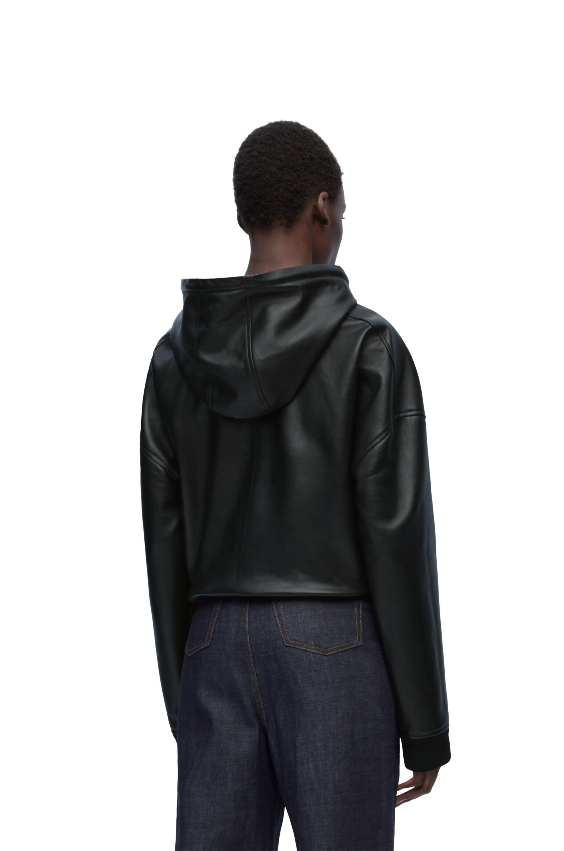 LOEWE  |Draped hoodie in nappa lambskin