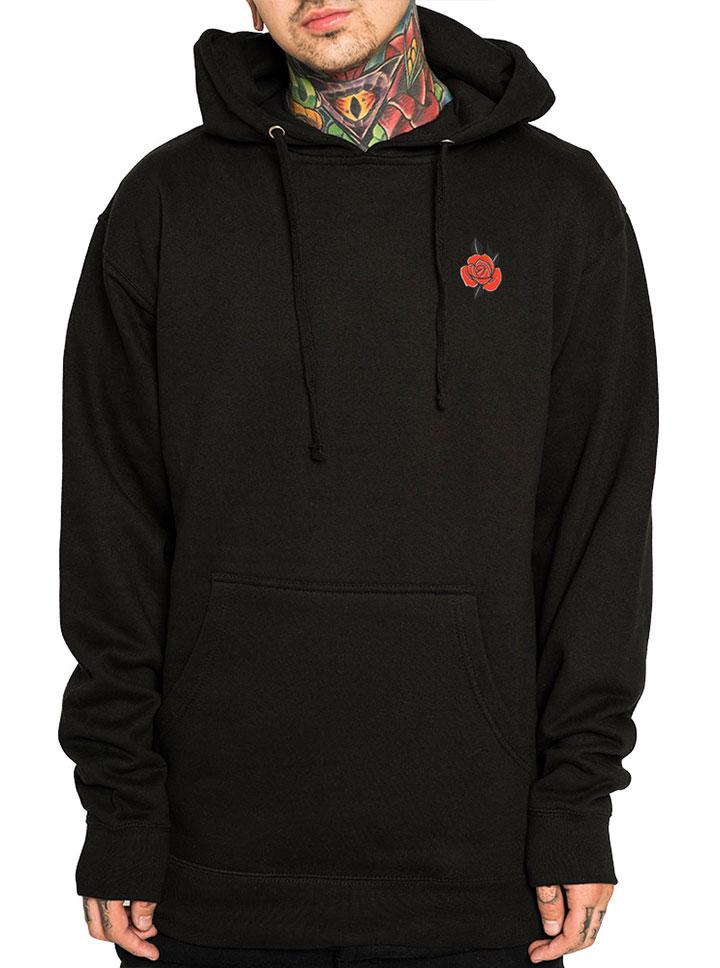 Men's Red Rose Pullover Hoodie