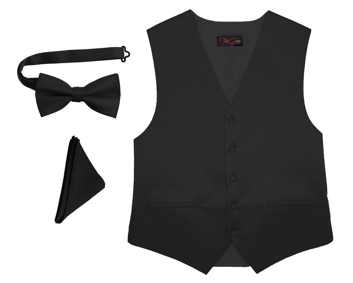 Mens Tuxedo Vest and Tie Sets Fullback Design in Popular Formal Wedding Colors