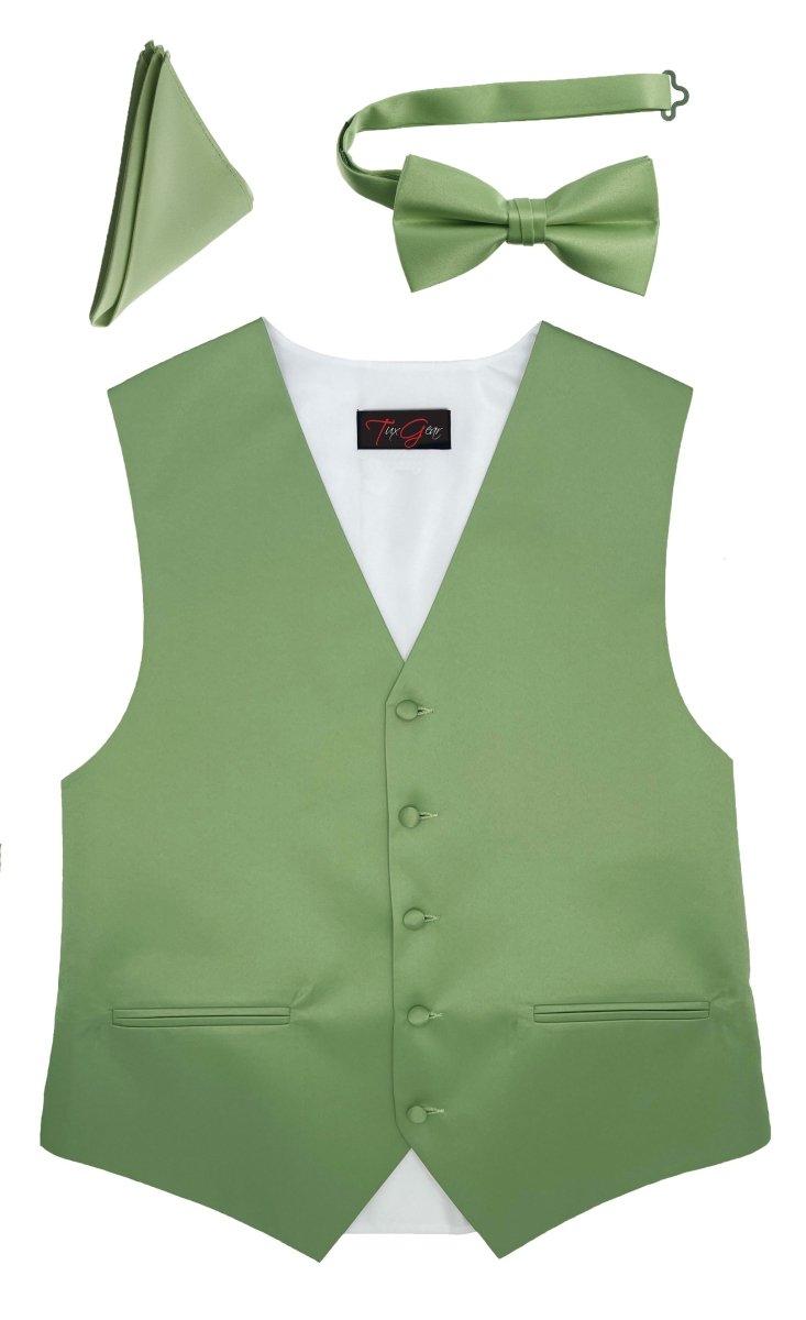 Mens Tuxedo Vest and Tie Sets Fullback Design in Popular Formal Wedding Colors