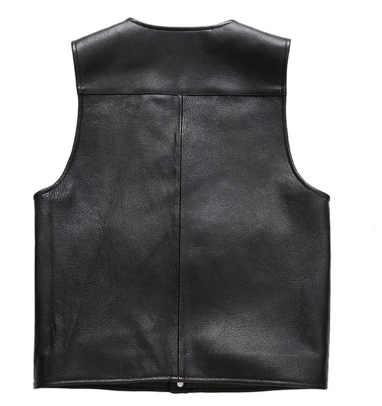 Men's Winter Synthetic Leather Casual V-Neck Outerwear Waistcoat