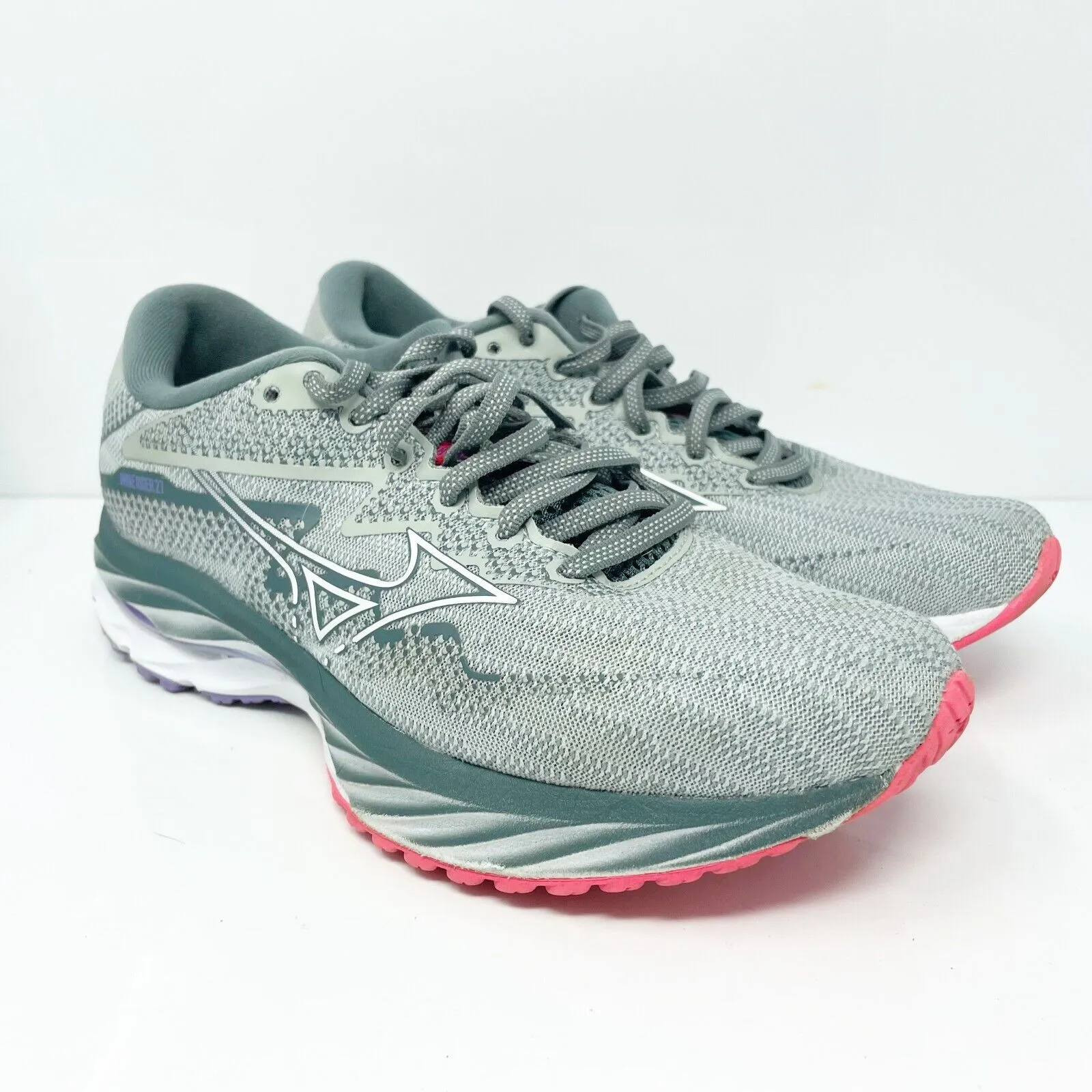 Mizuno Womens Wave Rider 27 411418 5F00 Gray Running Shoes Sneakers Size 8