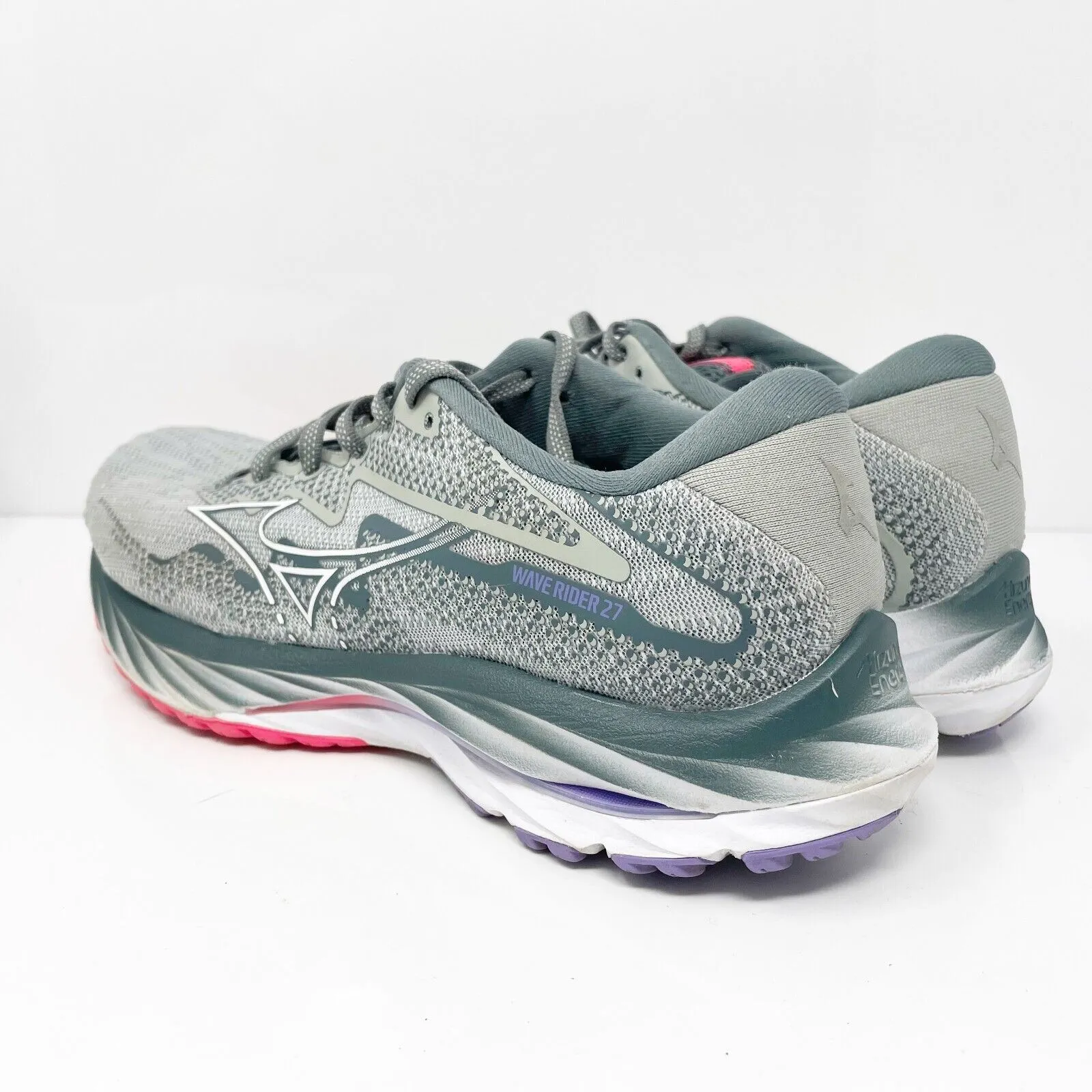 Mizuno Womens Wave Rider 27 411418 5F00 Gray Running Shoes Sneakers Size 8