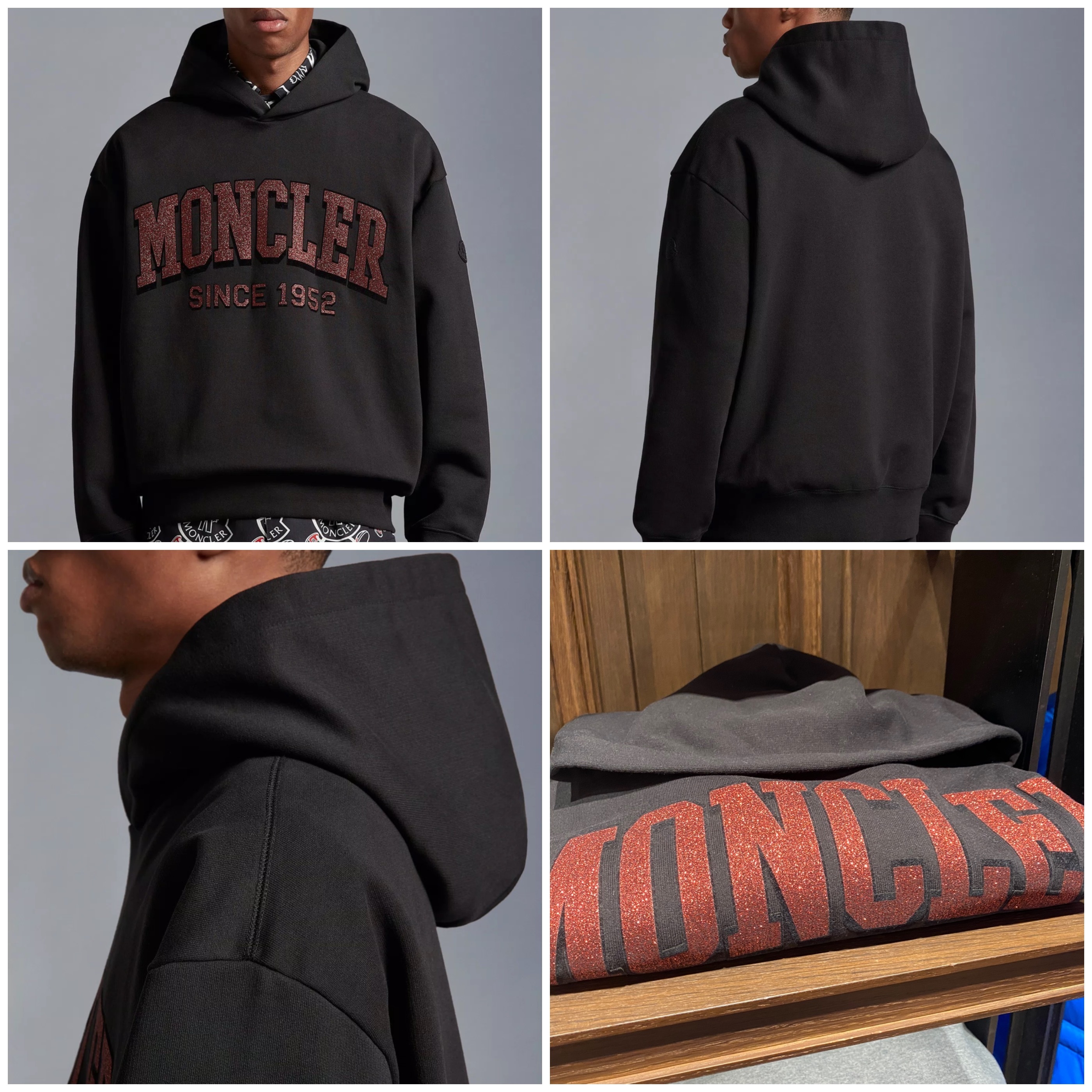 MONCLER  |Glitter Logo Hoodie