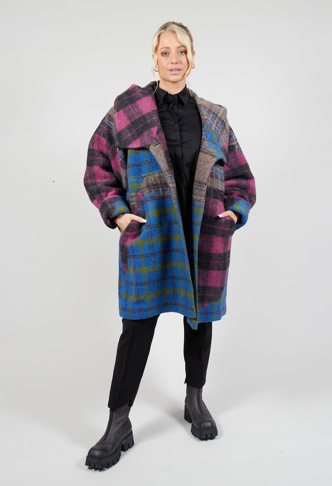 Multi Plaid Duffle Coat